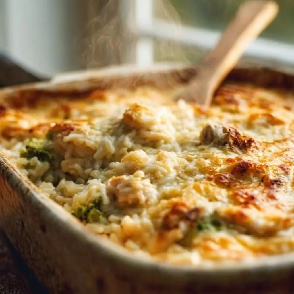 chicken rice casserole recipe baked golden and creamy
