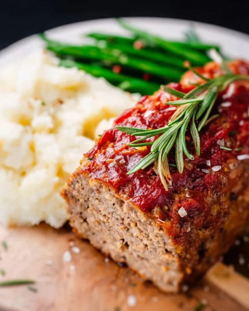 Delicious homemade meatloaf on a plate, showcasing the best meatloaf recipe.