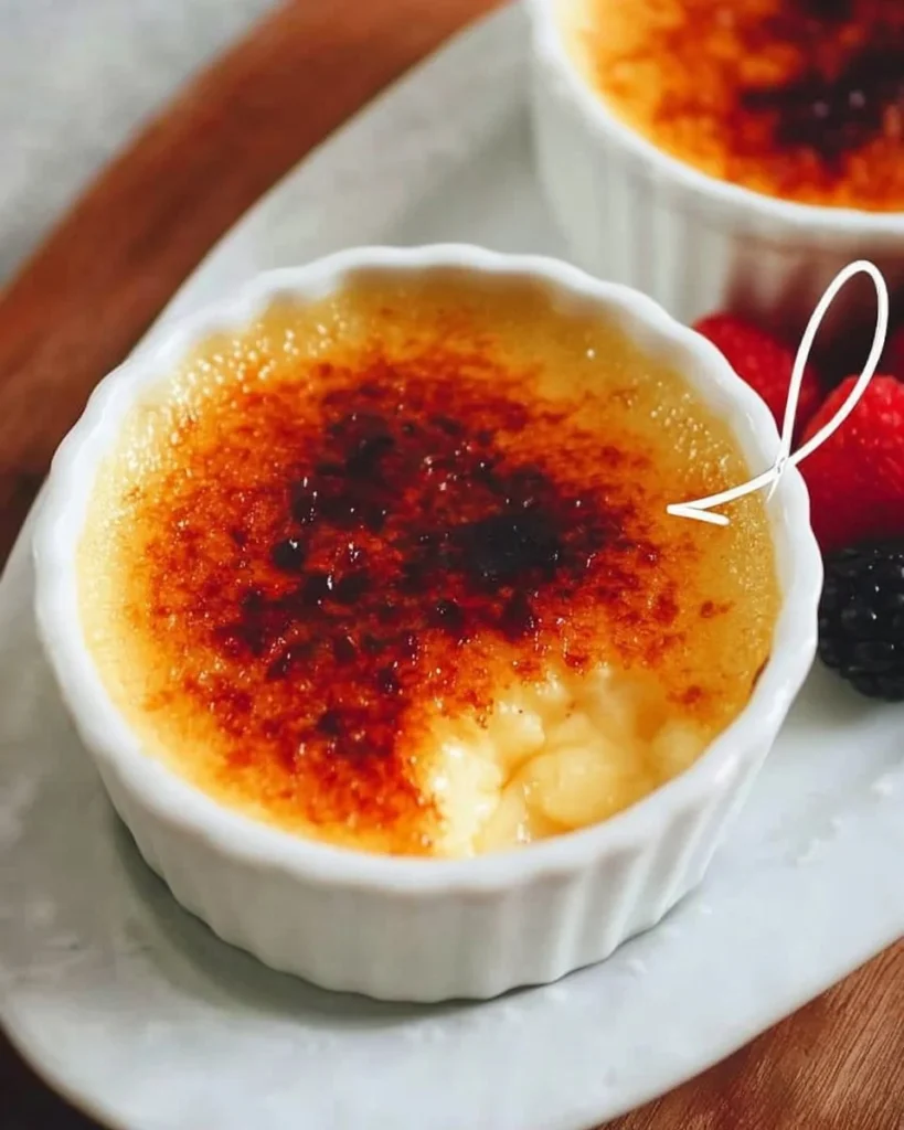 Delicious burnt cream dessert with a caramelized top layer