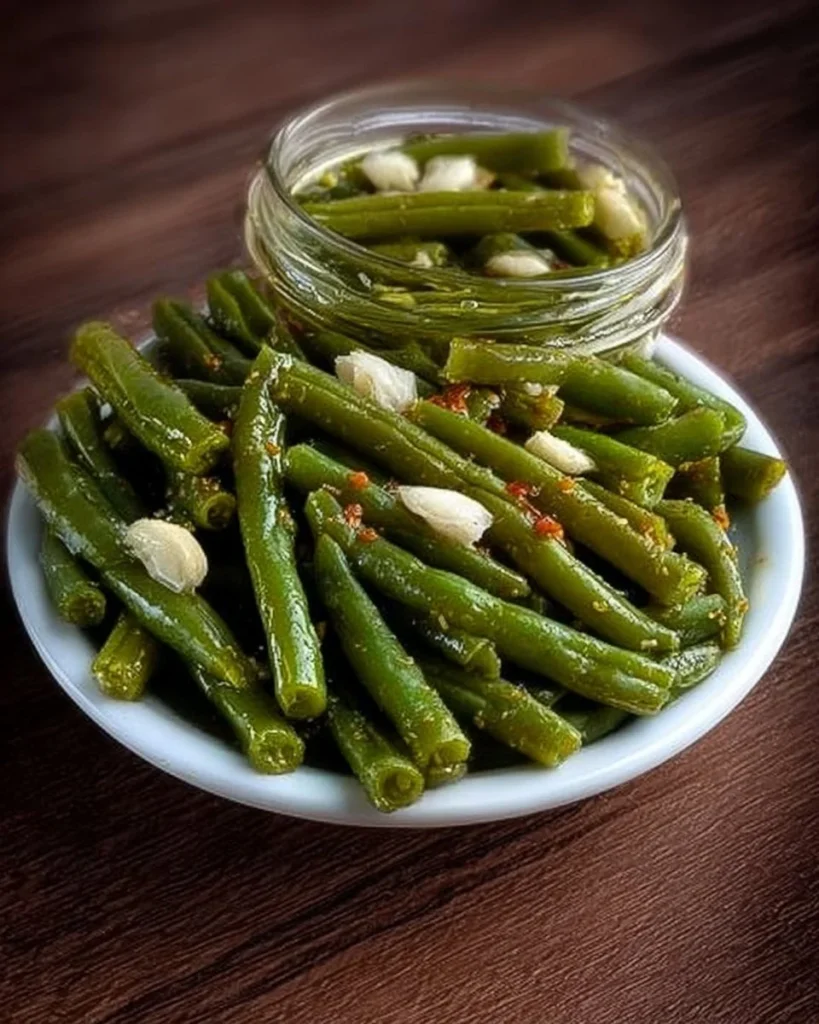 Delicious butter and garlic canned green beans served in a bowl