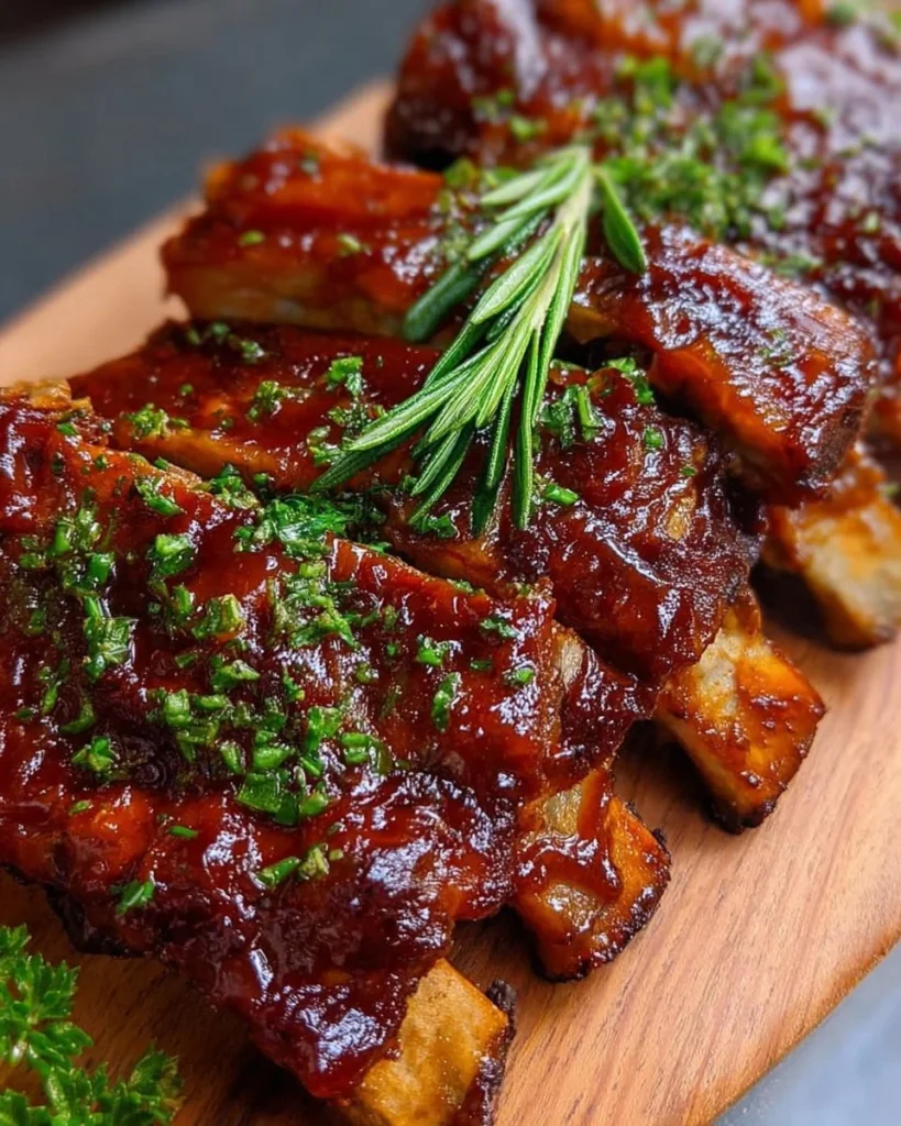 Deliciously cooked Crockpot spare ribs ready to serve