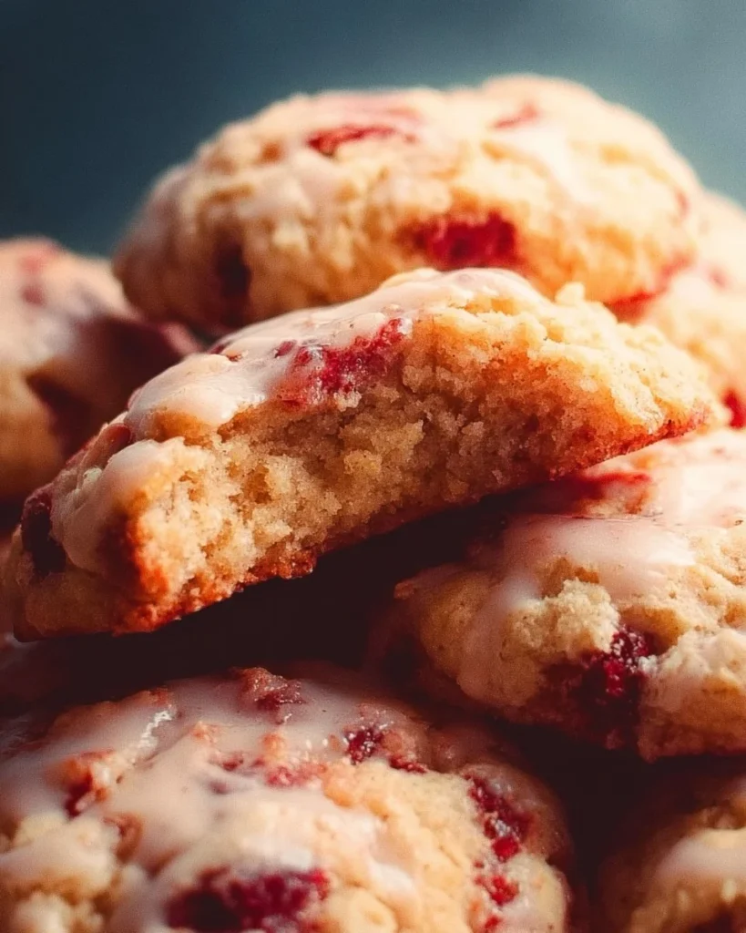 Delicious freeze dried strawberry cookies in a clear bag