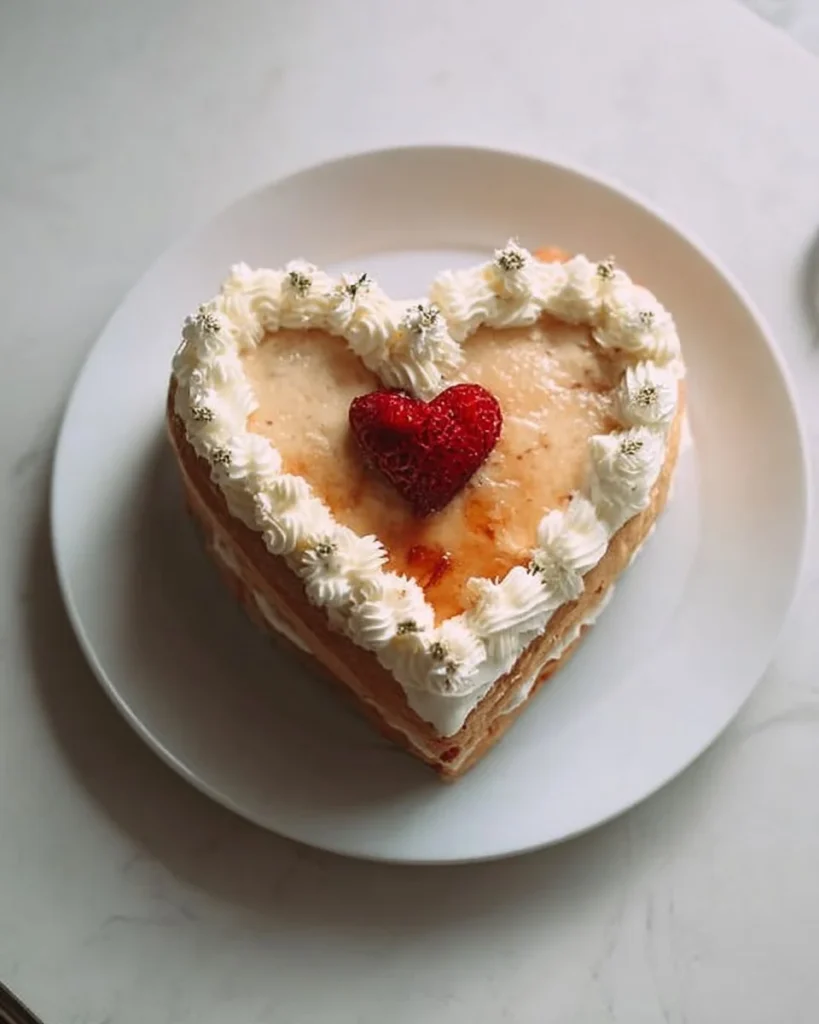 Delicious heart-shaped birthday cake decorated with colorful frosting and sprinkles.
