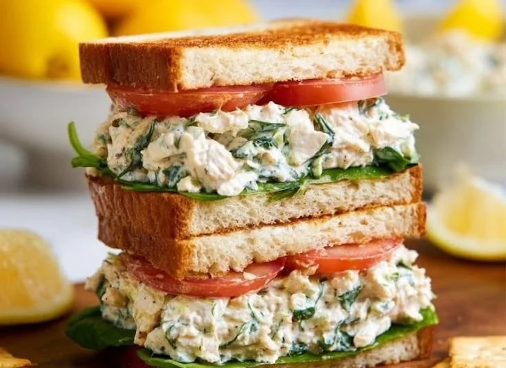 Fresh Lemon Basil Chicken Salad with vibrant ingredients