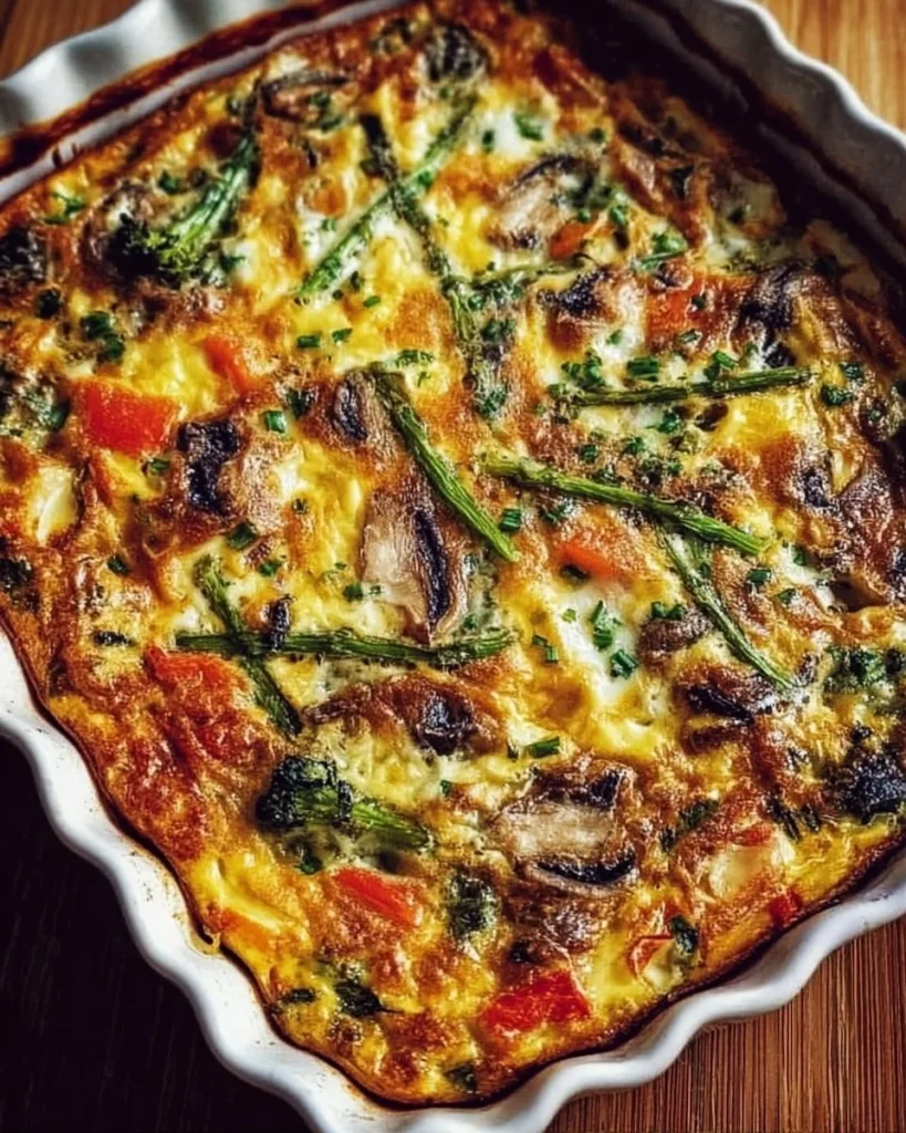 Spring Vegetable Breakfast Casserole with fresh seasonal vegetables
