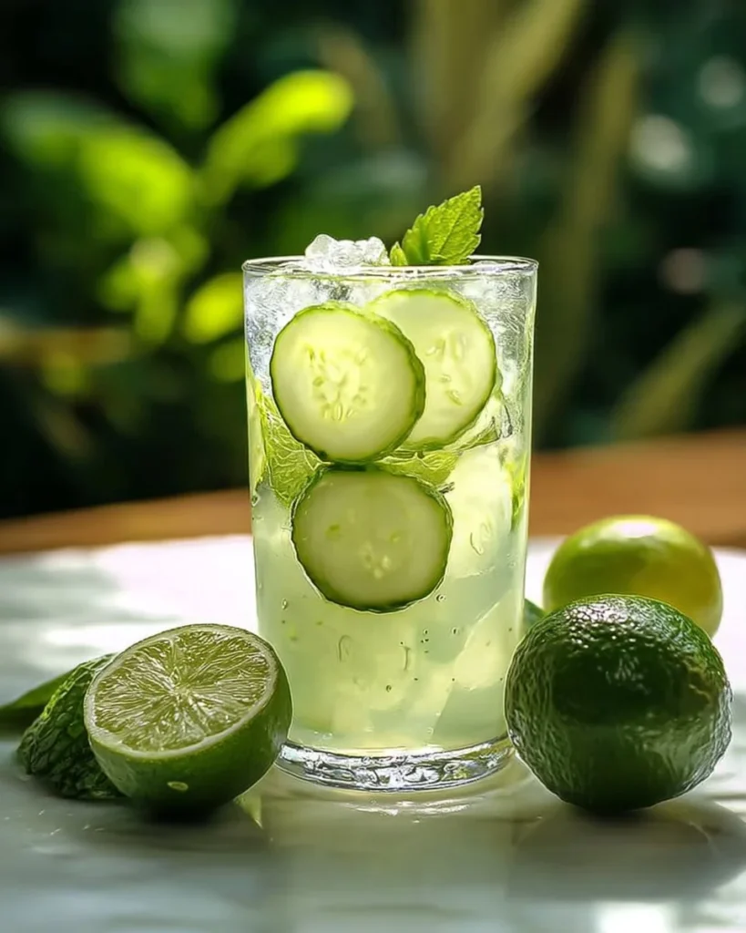 Cucumber Lime Spritzer, a refreshing non-alcoholic summer drink